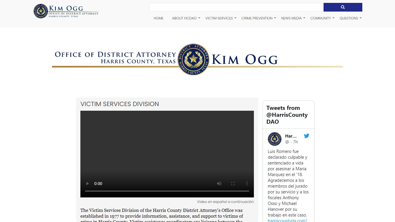 Victim Services Division | Harris County District Attorney's Office